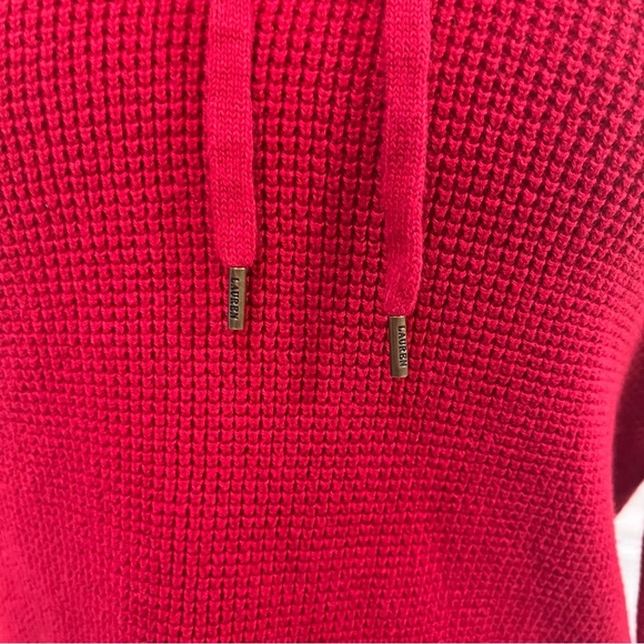 Lauren Ralph Lauren Red Cowl Neck Cotton Sweater Size M - Picture 6 of 11